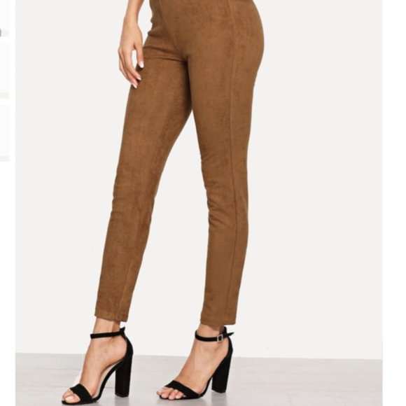 Seven7 Pants - NWT Seven7 High Rise Faux Suede Pull-on Leggings Camel Color, Size Large